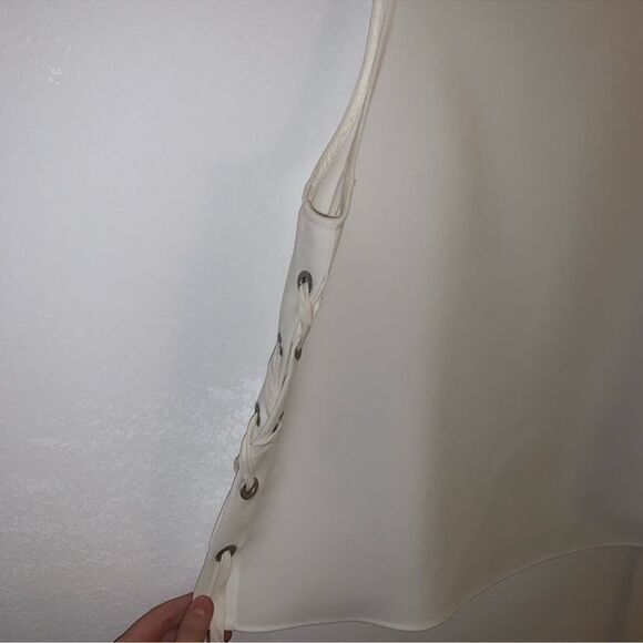 Rag & Bone White Eliza Lace Up Sides Tank Tunic S - Picture 4 of 6